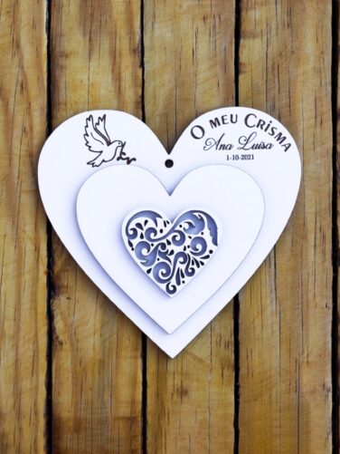 coraçao crisma personalizado
