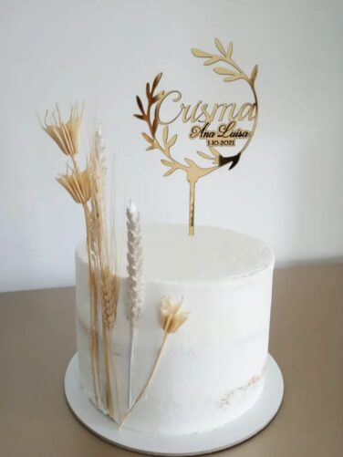 topo bolo acrilico dourado