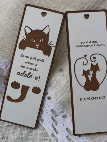 marcador livro gatos