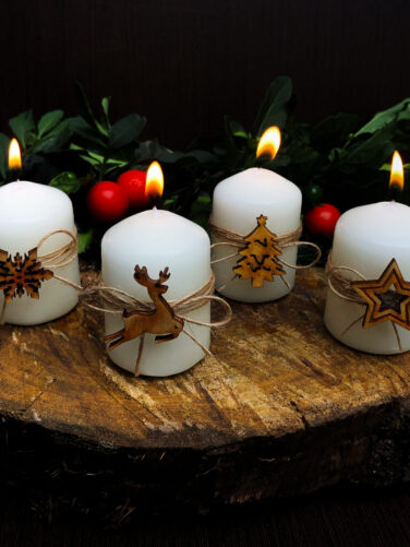 conjunto decoraçao velas natal