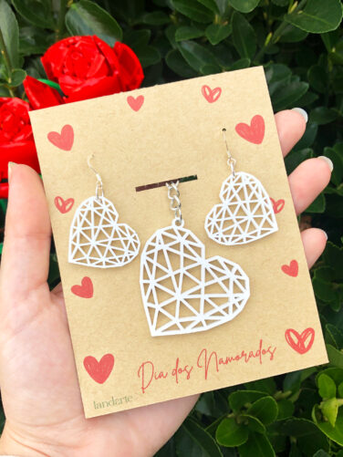 porta chaves/brincos coração dia dos namorados