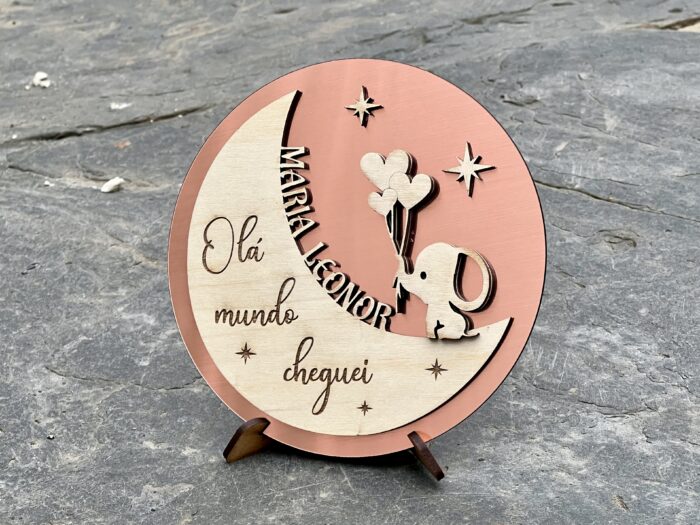 Placa Decorativa Personalizada – “Olá Mundo, Cheguei”
