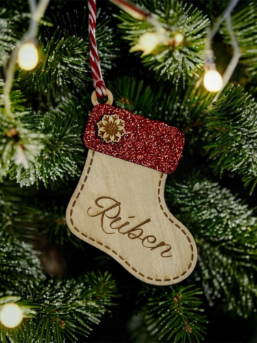 meia decoração arvore natal