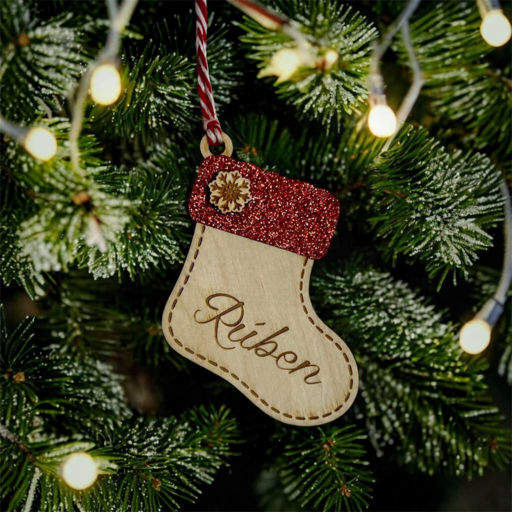 meia decoração arvore natal